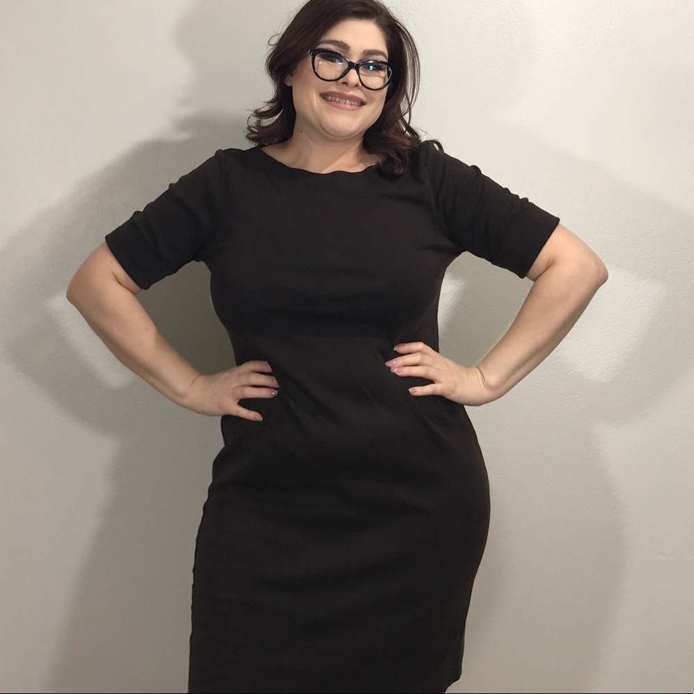 Karen Scott Petite Sport Brown Dress